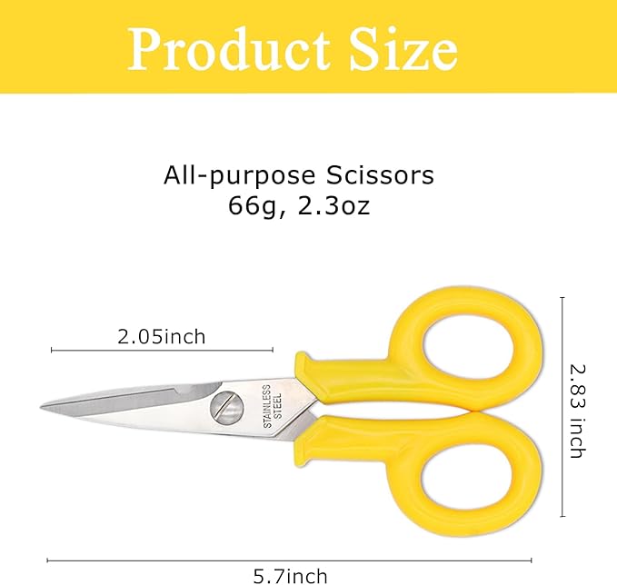 Scissors Bulk Set of 10-Pack, All Purpose Craft Fabric Shears Small Sharp Scissors for Office Home Teacher School Supplies