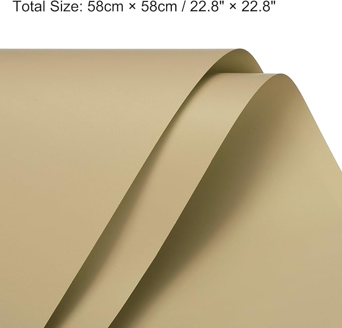 MECCANIXITY Set of 20 Flower Wrapping Paper 22.8x22.8 Inch Waterproof Florists Wrapping Paper for Florist Bouquet Supplies, DIY Crafts, Gift/Gift Box Packaging Light Beige