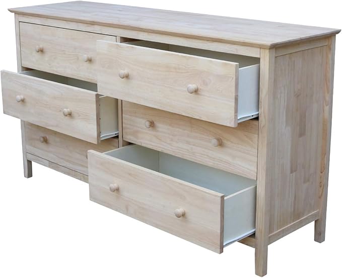 International Concepts Dresser with 6 Drawers, Unfinished