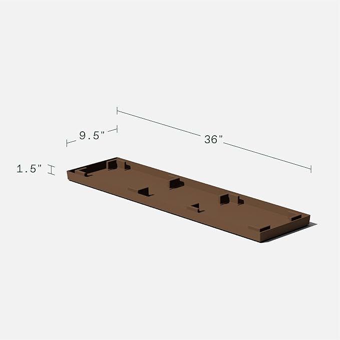 Veradek Midori Long Trough Planter (Espresso, 39 inch - 2 Pack with 2 Saucer Trays)