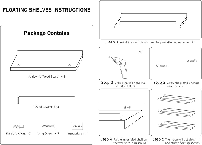 RYOFOBETTO Floating Shelves for Wall Decor, White Shelves for Bathroom, Living Room, Bedroom, Picture Frames, Plants, Kitchen (Set of 3)