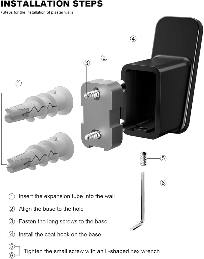 4-Pack Matte Black Towel Hook for Bathroom, Robe Coat Hook, Heavy Duty Wall Hooks for Hanging Bag Hat Mudroom Bedroom Shower Closet, Drill in Hanger Mount with Screw, Holder Back of Door Outdoor