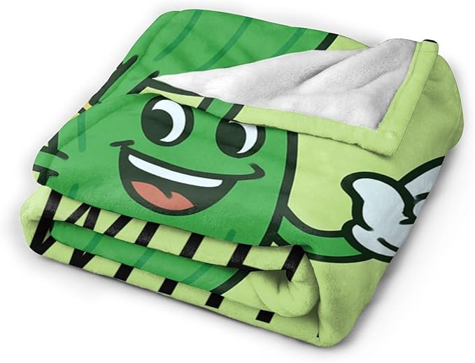 Pickle Blanket Cute Pickle Throw Blanket Vegetable Soft Cozy Fleece Fuzzy Stuffed Plush Flannel Gifts for Girls Women Boys Kids Adults 50"X60"