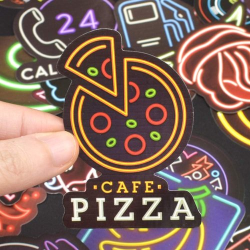 QTL Neon Stickers - Waterproof Vinyl Party Favor Stickers for Teens | 50PCS for Water Bottles & Laptops