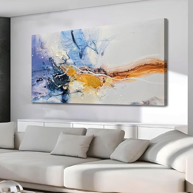 Ardemy Abstract Wall Art Large Bedroom Canvas Wall Decor Living Room Modern Textured Pictures Paintings Artwork for Walls Kitchen Dining Room Home Office Bathroom, 40"x20"