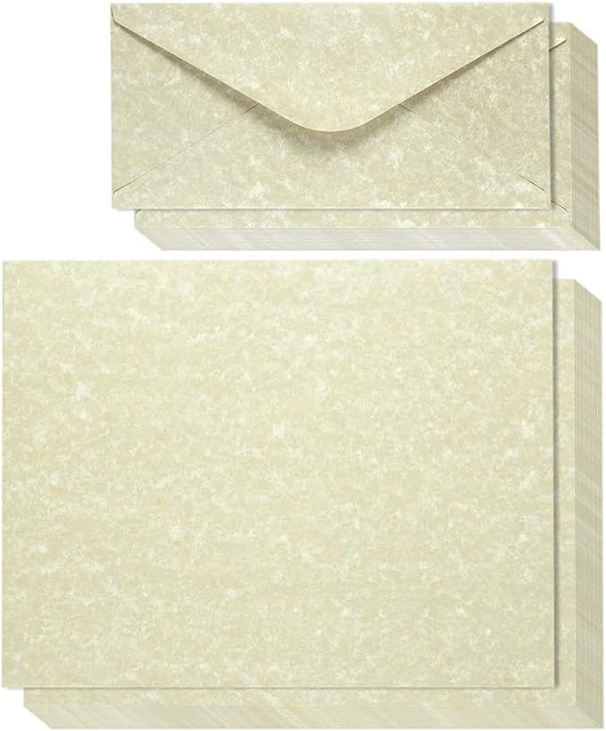 Best Paper Greetings Stationery Paper & Envelopes Set - 96-Pack, 8.5 x 11 Inch, Cream Textured - Letter Writing Paper for Love Letters & Invitations