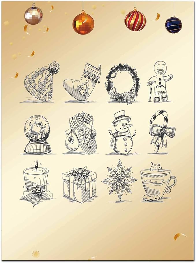 DUGUTUL Premium Festive Christmas Stationery Set Spread Holiday Joy, 48 Sheets, 8.5 x 11 Inches, 100gsm, Perfect for Personalized Gifts and Add Holiday Magic to Your Messages (G)