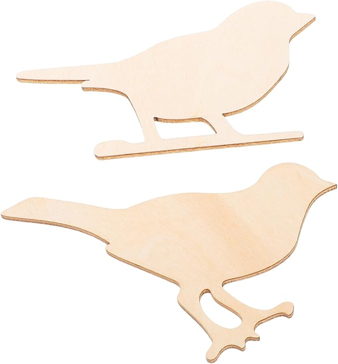 PRETYZOOM 2pcs Wooden Bird Wall Decor Nordic Style Room Decor Animal Decorative Ornaments for Boys and Girls Room