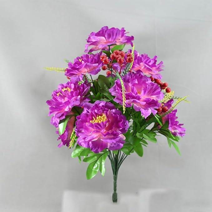 2 Packs Peonies Artificial Flowers Vintage Faux Peony Bouquet Fake Flower Arrangements for Vase Table Centerpiece Wedding Party Decoration Indoor Home Decor 2025