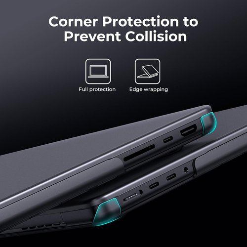 BlueSwan Matte Case for MacBook Pro 14" | Hard Shell Protective Cover in Space Black Clear (2021-2026)