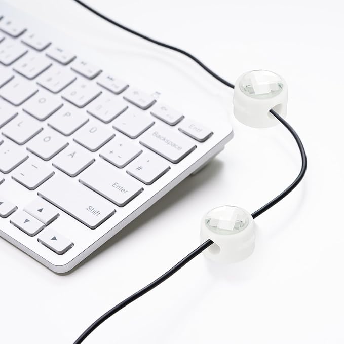 PATIKIL Cable Organizer Holder, 12 Pcs Magnetic Spring Desk Cable Management Clips Adhesive Cord Holder Keeper for Office Desktop Wall Car, White