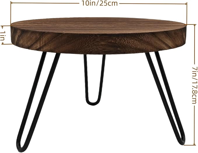 Wood Plant Stand Indoor Outdoor, 10'' Wooden Planter Stands Fit 5-12 Inch Pot, Plant Stool Flower Pot Stand Gardening Display Pedestals for Decor Living Room Balcony, Office, Patio
