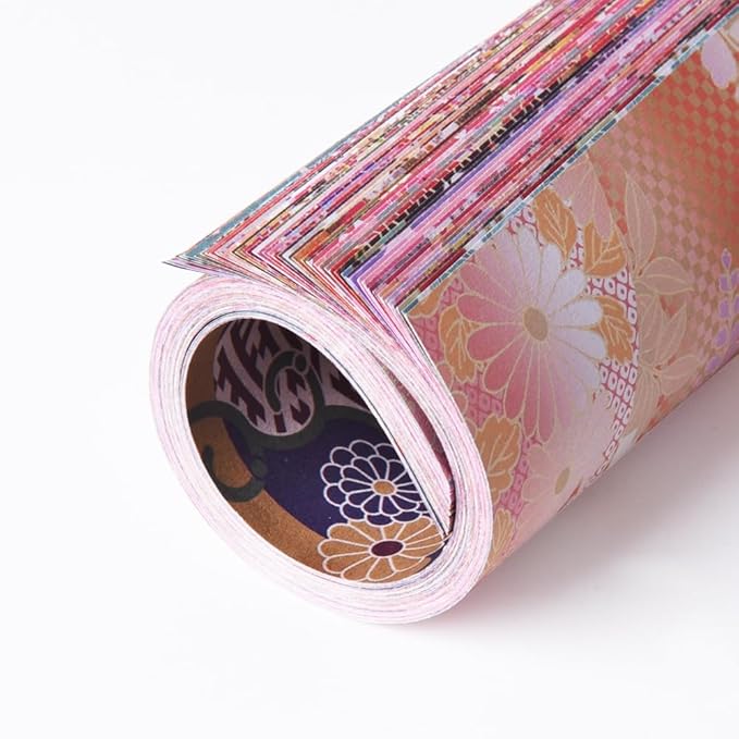 Square Origami Paper 6x6 Double Sided 50 Sheets 50 Colors 70GSM Origami Kit Japanese Chiyo Easy Fold Arts Crafts DIY Handwork Oriental Cherry