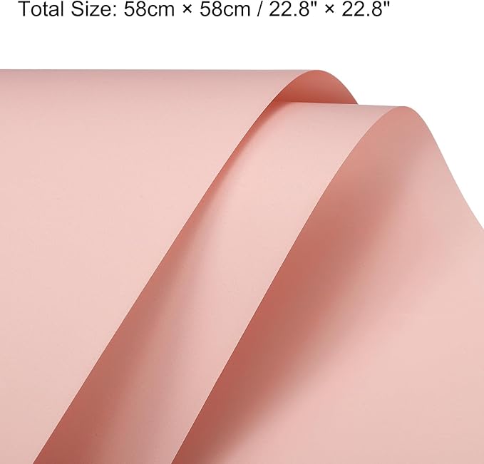 MECCANIXITY Set of 20 Flower Wrapping Paper 22.8x22.8 Inch Waterproof Florists Wrapping Paper for Florist Bouquet Supplies, DIY Crafts, Gift/Gift Box Packaging Light Pink