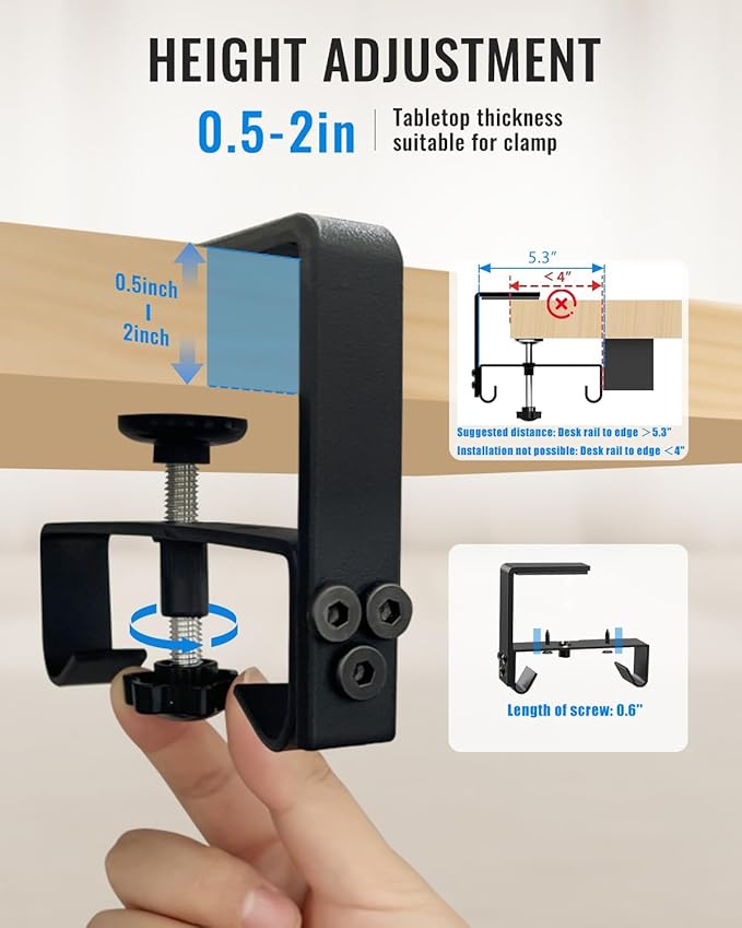 28" No Drill Under Desk Cable Management Tray - Upgraded Oxford Fabric with Cable Loop, No Damage to Table for Standing Desks and Home Office (Regular (28 Inch))
