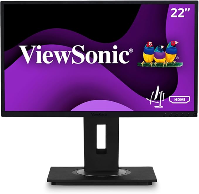 ViewSonic VG2248 22 Inch IPS 1080p Ergonomic Monitor with HDMI DisplayPort USB and 40 Degree Tilt for Home and Office