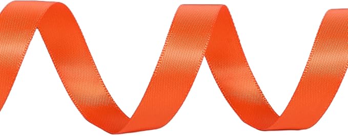 YAMA Orange Double Faced Satin Ribbon 1/2 Inch 25 Yards Orange Ribbons for Gift Wrapping Crafts Hair Bows Wedding Party Decoration