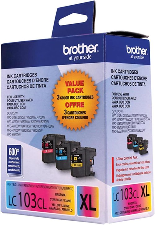 Brother LC1033PKS High-Yield Ink Cartridges - 600 Page-Yield | Cyan, Magenta, Yellow - 3 Pack