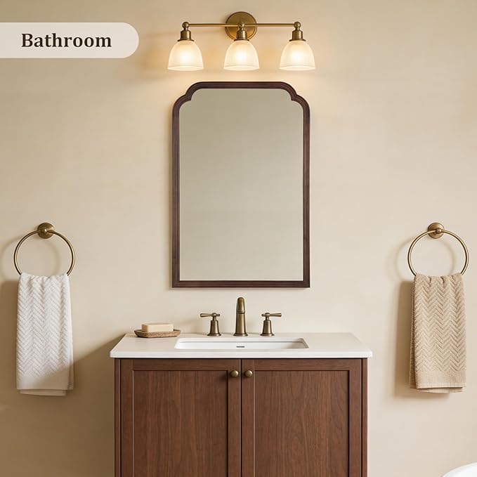WallBeyond Wooden Framed Wall Mirror, Natural Wood Bathroom Vanity Mirror for Entryway, Living Room or Bedroom Home Decor Vertical or Horizontal Hanging [24" x 36" Walnut Color]