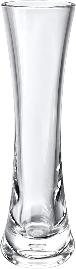 KLIFA- Small Acrylic Round Bud Vase, Shatterproof, High Transparency, Plastic Single Stem Vase, Clear, Hight 7.52 inch, 1 pc