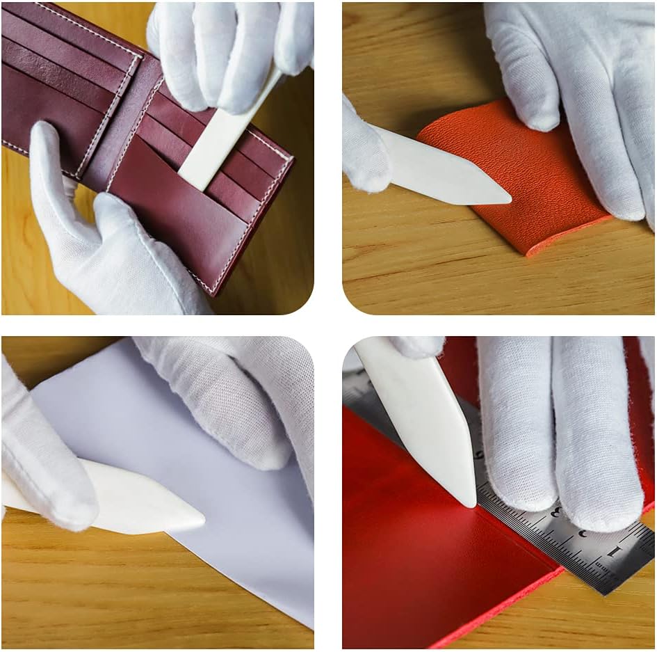 Wuta Bone Folder | 4-Piece Leather Craft Tool Set for DIY Shaping & Burnishing
