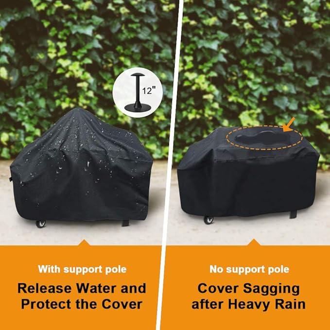 iCOVER 28 inch Griddle Cover for Blackstone, 600D Heavy Duty Waterproof Anti-UV Canvas Flat Top BBQ Covers for 28" Outdoor Cooking Gas Grill Griddles with One Side Shelf