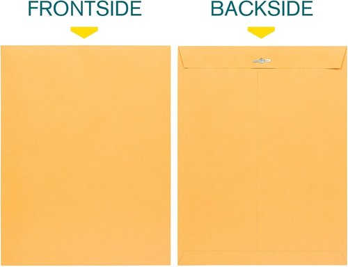 EnDoc 10 x 13 Clasp Envelopes - 100 Pack Brown Kraft Heavyweight 28lb Paper for Home & Office