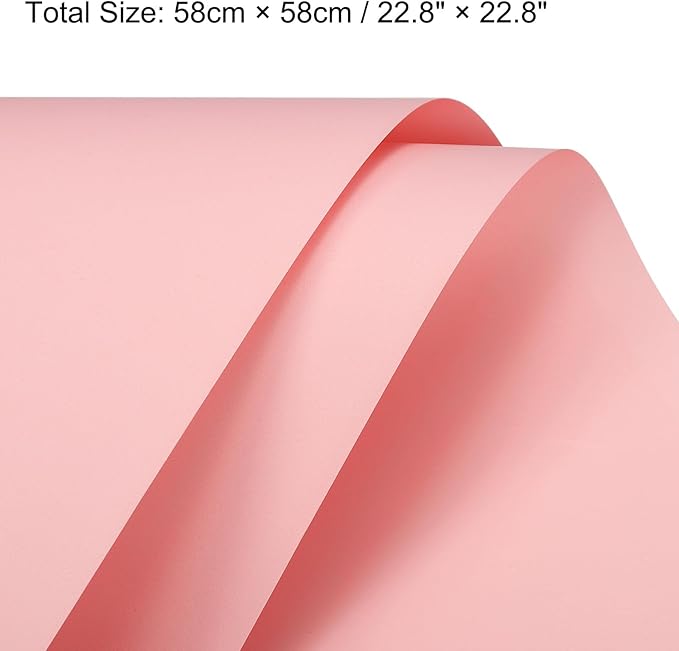 MECCANIXITY Set of 20 Flower Wrapping Paper 22.8x22.8 Inch Waterproof Florists Wrapping Paper for Florist Bouquet Supplies, DIY Crafts, Gift/Gift Box Packaging Cherry Pink