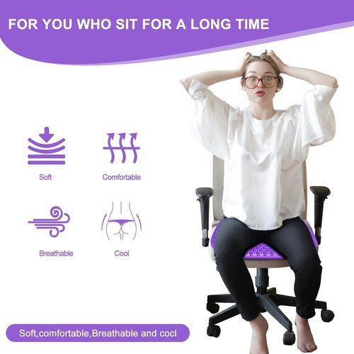 Large Gel Seat Cushion by [Brand Name] - Non-Slip, Soft & Breathable Design for Office, Car & Wheelchair (17" x 15")
