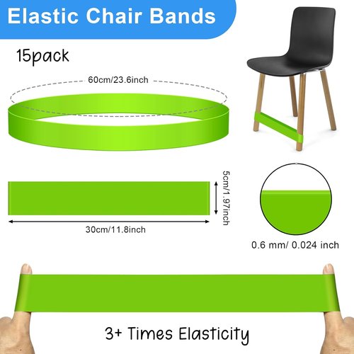 ROOKEA Fidget Chair Bands - 15 Pack ADHD Tools for Improved Focus & Reduced Restlessness | Sensory Home Essentials