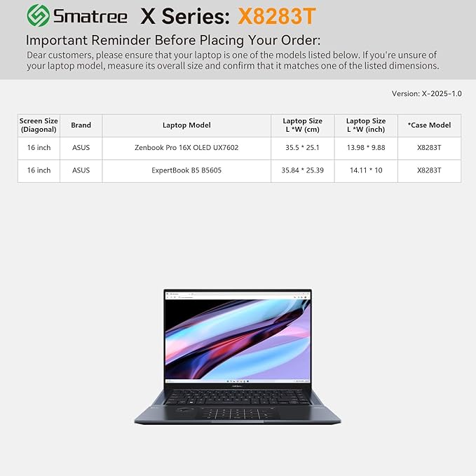 Smatree Hard EVA Protective Case Compatible for 16 inch ASUS Zenbook Pro 16X OLED UX7602, for 16 inch ASUS ExpertBook B5 B5605, Waterproof and Anti-Shock Laptop Case Bag, White (X8286TW)