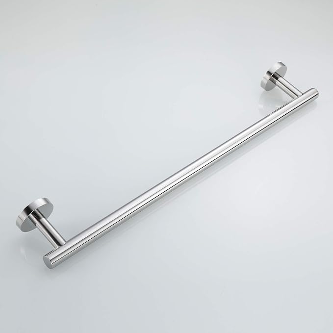 USHOWER Polished Chrome Towel Bar, 18-Inch Towel Racks for Bathroom Wall-Mounted, SUS304 Stainless Steel Towel Rod (Total Length 20-Inch)