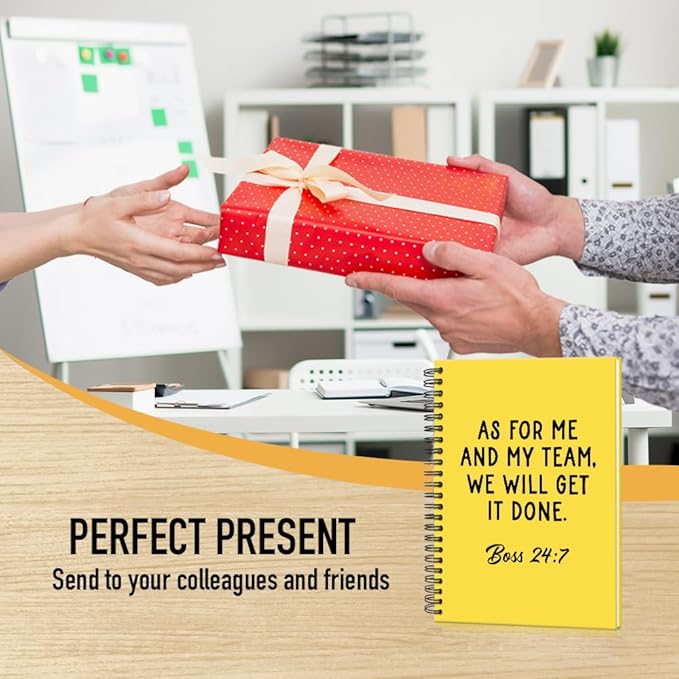 Msticey As For Me And My Team We Will Get It Done 160 Blank Pages Yellow Hardcover Spiral Notebook, Appreciation Gifts for Women Manager Supervisor Leader Coworker Colleague, Funny Boss Day Gifts