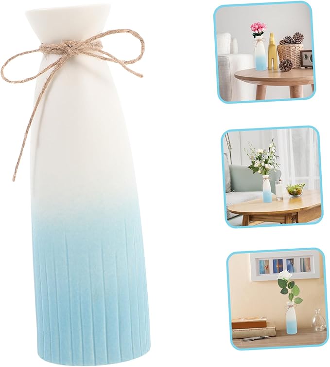 Artistic Ceramic Vase with Narrow Opening Rustic Blue Glazed Flower Planter Modern Home Decor Ornament for Office and Living Premium Texture and Unique Design