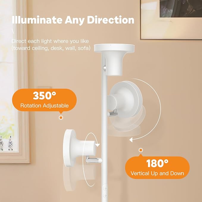 SIBRILLE 36W LED Tree Floor Lamp, Modern Dimmable Standing Lamp with Remote & Touch Control, 4 Color Temperatures, 3 Rotatable LED Light Floor Lamps for Living Room, Bedroom, Office