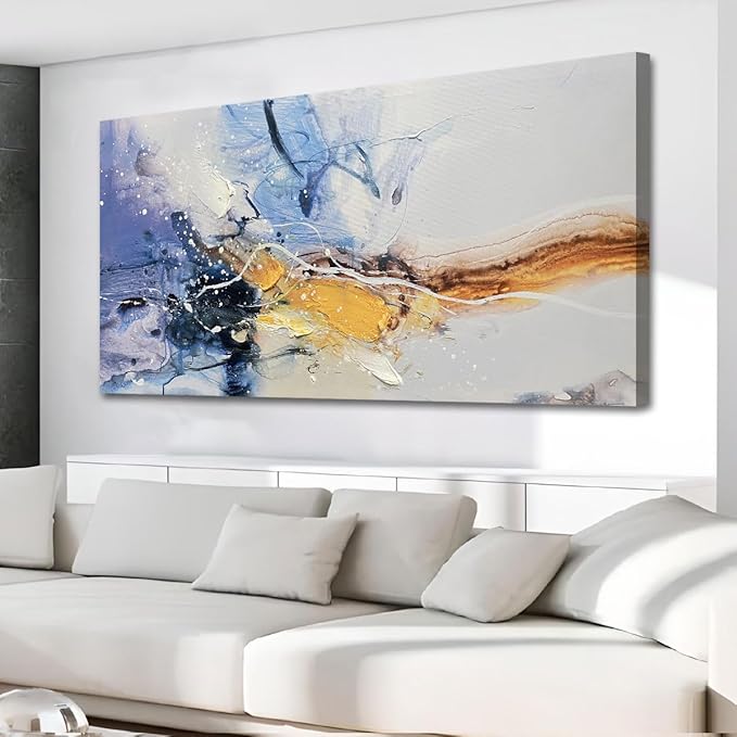 Ardemy Abstract Wall Art Extra Large Bedroom Canvas Wall Decor Living Room Modern Textured Pictures Paintings Artwork for Walls Kitchen Dining Room Home Office, 48"x24"