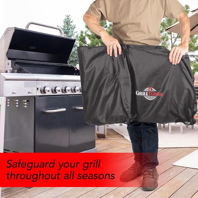 GrillTough Heavy Duty BBQ Grill Cover for Outdoor Grill, 72 Inch – Waterproof, Weather Resistant, UV & Fade Resistant with Adjustable Straps – Gas Grill Cover for Weber, Charbroil, etc. Charcoal