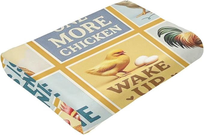 Chicken Blanket Rooster Throw Blanket Farm Animal Soft Cozy Fleece Fuzzy Stuffed Plush Flannel Gifts for Girls Women Boys Kids Adults 40''x50''