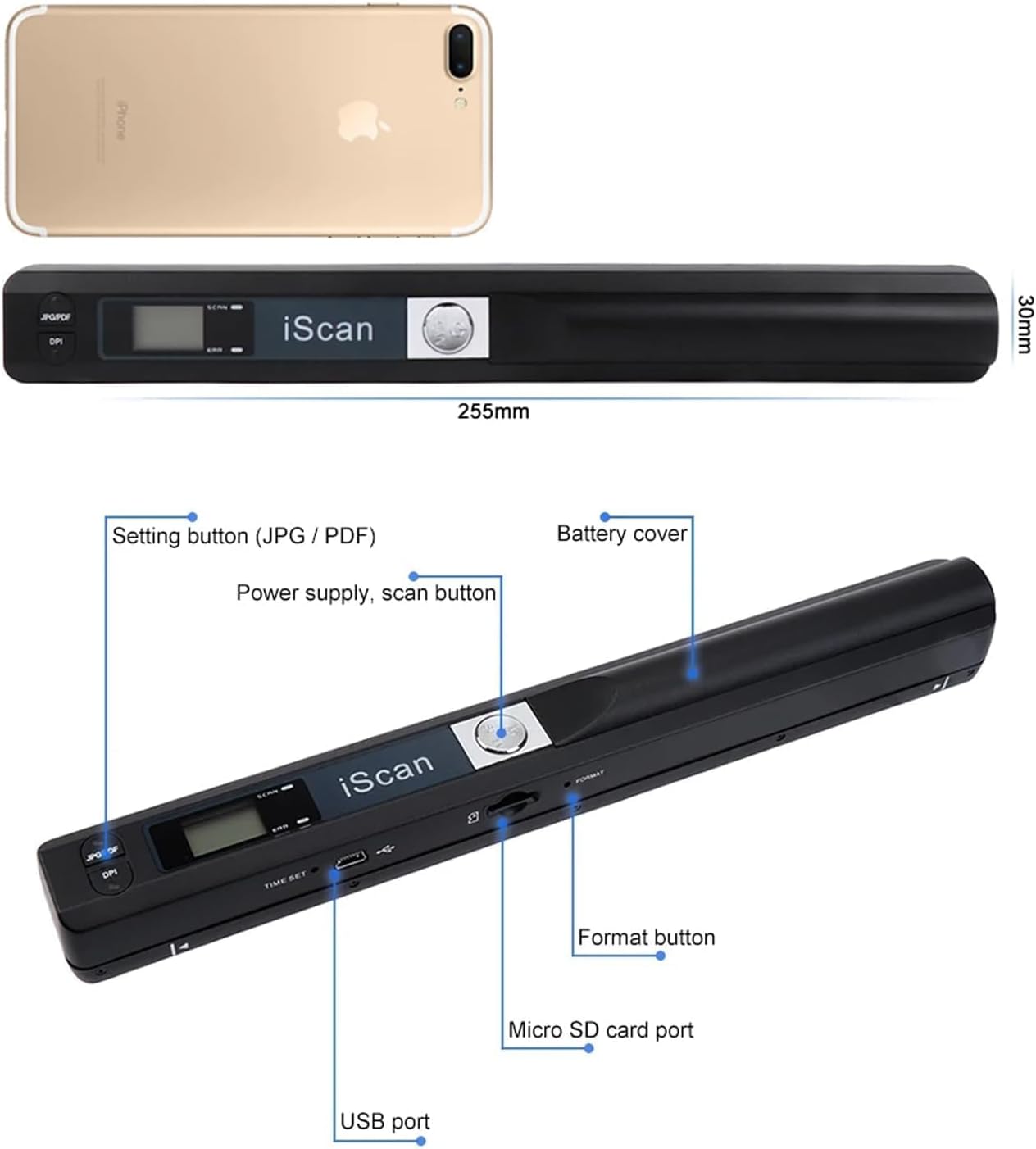 Skiennix Portable Photo Scanner - High-Resolution 900 DPI Document Scanner with 16GB SD Card | USB Uploads to Computer