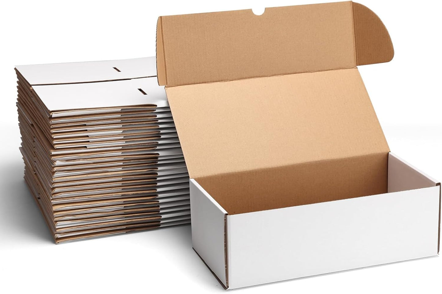 ZBEIVAN White Shipping Boxes - 12x6x4 Corrugated Cardboard Mailer Set of 20 for Small Business Packaging