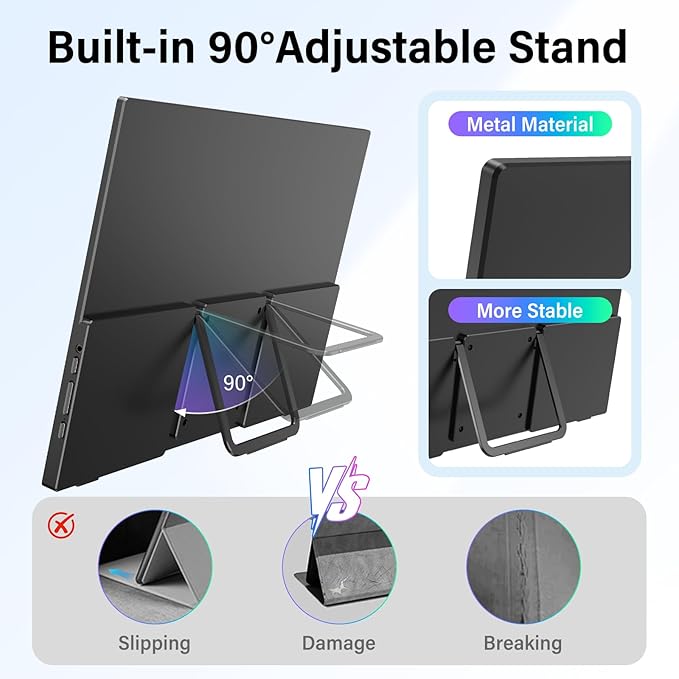InnoView 16-inch 180Hz Portable Monitor FHD1920×1200 100% sRGB Laptop Screen Extender | 2 x Type-C & HDMI 16:10 Portable Monitor Compatible with 144hz/Macbook/Switch/PS5/Xbox