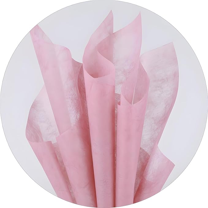 96 Sheets Tissue Flower Wrapping Paper Cotton Wrapping Flower Paper Withdrawable Lining Paper Non-woven Waterproof Floral Bouquet Wraps For Florist Packaging Arrangement (Rose Red)