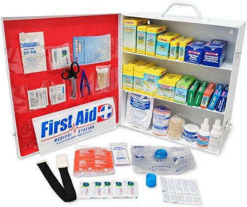 Rapid Care First Aid Kit Cabinet - Class A+ ANSI/OSHA Compliant | 700+ Pieces for 150 People