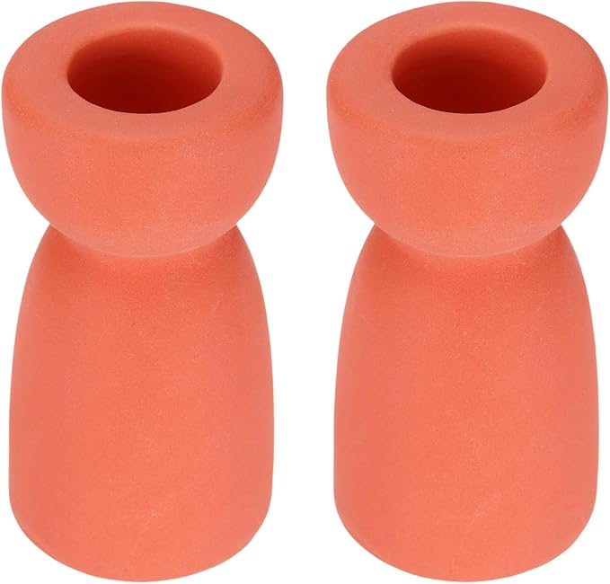 uxcell 2 Pack Candlestick Holder Orange Red Ceramic Taper Candle Holder Candle Stand Holders Modern Style Decoration for Centerpiece Tabletops Anniversary