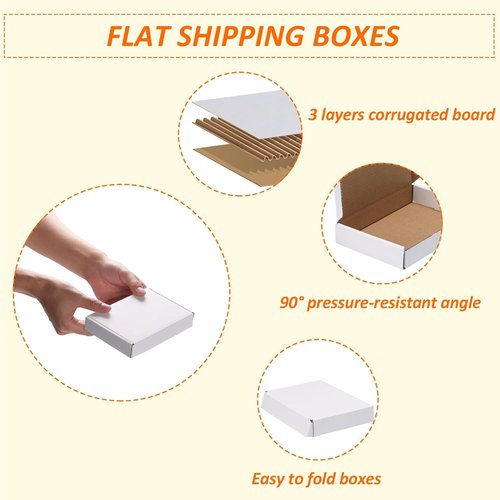 HORLIMER Shipping Boxes - Set of 30 White Corrugated Cardboard Mailer Boxes for Small Business Packing