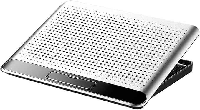 Adjustable Laptop Fan Stand, 35x26x2.3cm Aluminum Alloy Quiet Cooler Riser, Computer, Laptop, Keyboard, Phone, Tablet, Book, Desk, Home, Dorm, Office