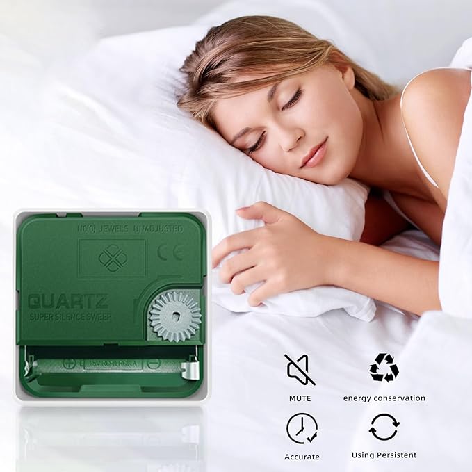 Wall Clock, 18 Inch Large Dial Non-Ticking Silent Battery Operated Quality Analog, Ultra-Quiet Movement Quartz, Timeless Stylish Clock, Ideal Modern Home, Office Décor (Sliver)