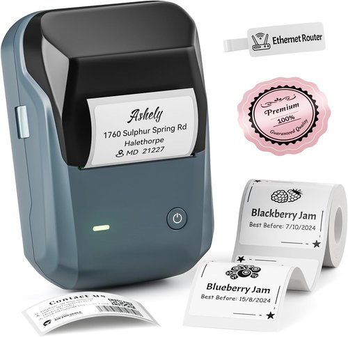 NIIMBOT B1 Label Maker - Portable Bluetooth Thermal Printer with Multiple Templates | 2 Inch, Blue