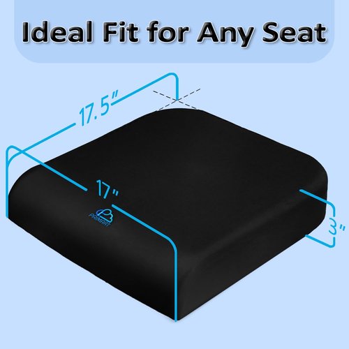 Memory Foam Seat Cushion - Ergonomic Relief for Back, Coccyx & Sciatica Pain | Ideal for Car, Wheelchair & Stadium (Gray)