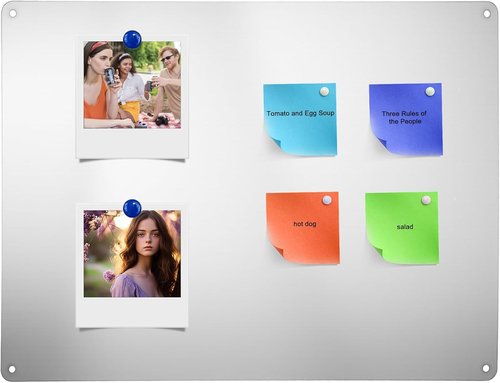 Molain Stainless Steel Magnetic Bulletin Board - 17.1" x 11.8" for Wall & Refrigerator | Perfect for Letters, Notes & Photos